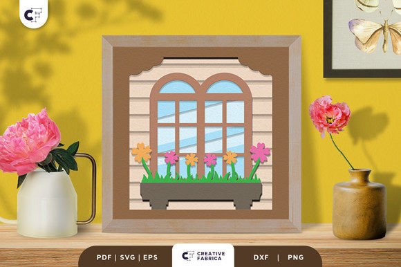 Balcony with Flowers 3D Shadow Box