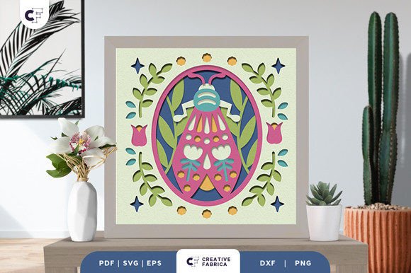 Cicadas Folk Art 3D Paper Cutting File