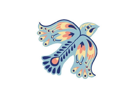 Floral Folk Art Bird