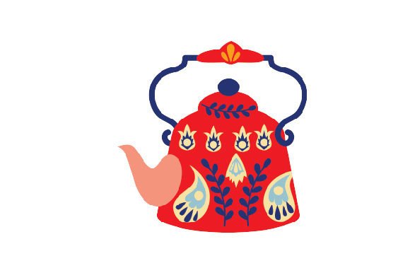 Floral Folk Art Teapot