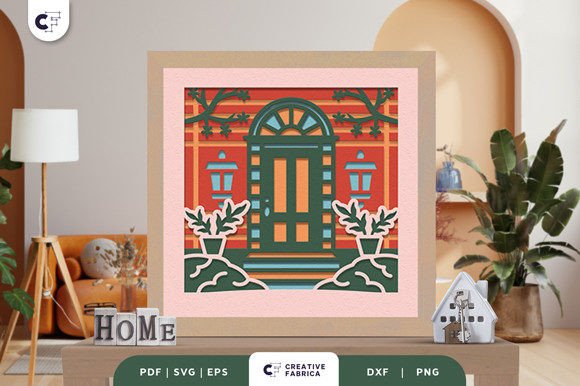 Floral Front Home 3D Paper Cut SVG