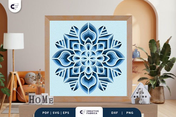 Floral Geometric Shape 3D Paper Cut