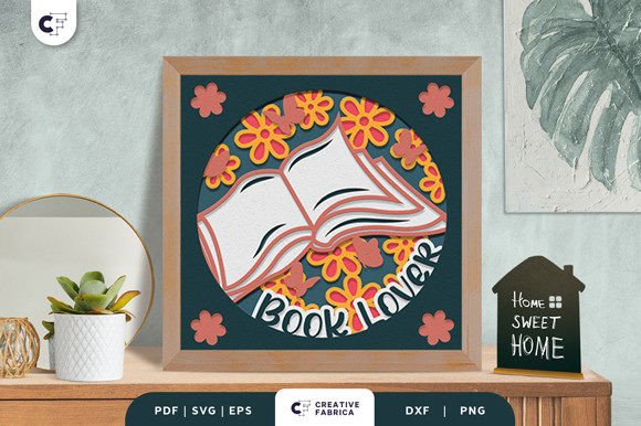 Floral Opened Book 3D Layered Paper Cut