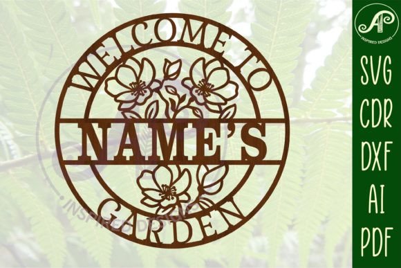 Garden Floral Branch Name Sign SVG Cut