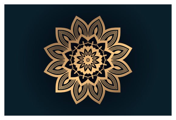 Golden Luxury Round Gradient Mandala