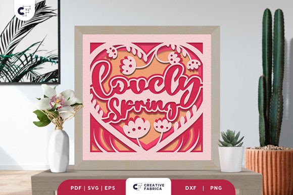 Lovely Spring 3D Shadow Box Paper Cut