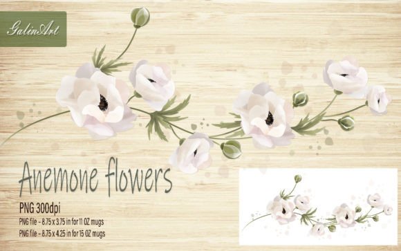 Sublimation Anemone Flower Mug Design
