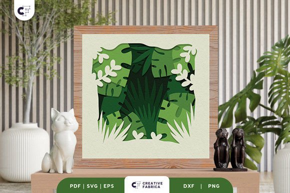 Tropical Rainforest 3D Layered Paper Cut